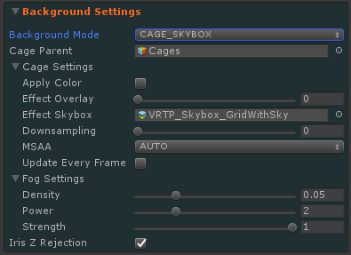 CAGE_SKYBOX mode settings