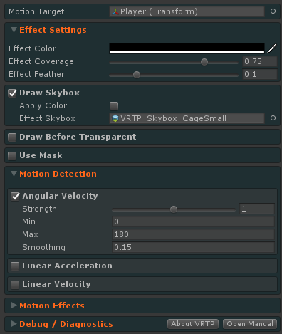 Mobile effect settings