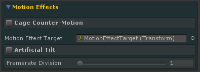 The Motion Effects panel