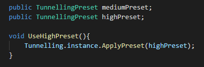 Applying a preset in code