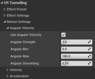 Motion settings