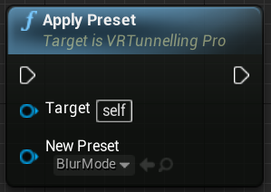 Applying a preset in Blueprints